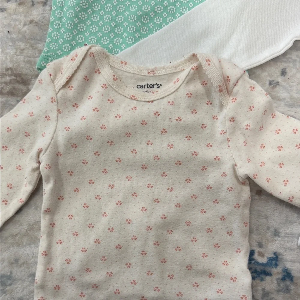 Baby One-Pieces in Mint, White & Cream (3-Pack)